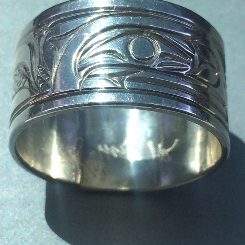 Native Hand-Engraved Sterling Silver Ring